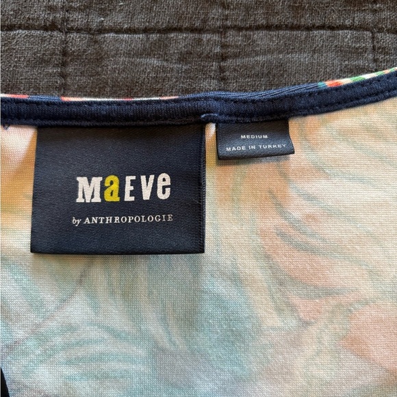 Anthro Maeve Off-Shoulder Knit Top Sz‎ Medium Tiger Jungle Print Cropped - Picture 3 of 6